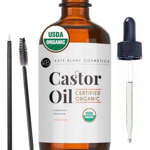 Kate Blanc Cosmetics Natural Castor Oil (2oz) – 100% Pure, Chilly Pressed, Hexane-Free. Promotes Progress for Hair, Eyelashes, and Eyebrows. Starter Equipment for Hair Remedy and Pores and skin…