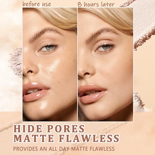 Matte End Oil Management Pressed Powder, Flawless Setting Make-up for a Clean Look, Waterproof and Lengthy-Lasting Formulation, Light-weight Cruelty-Free Face Cosmetics, 0.35 Oz...