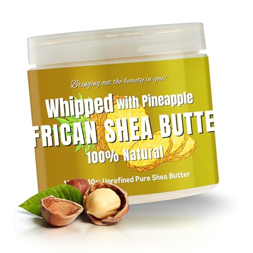 RA COSMETICS Pineapple Whipped Shea Butter - 12oz | 100% Pure & Pure African Shea Butter for All Genders - Premium Handcrafted Moisturizer Enriched with Important Nutritional vitamins for